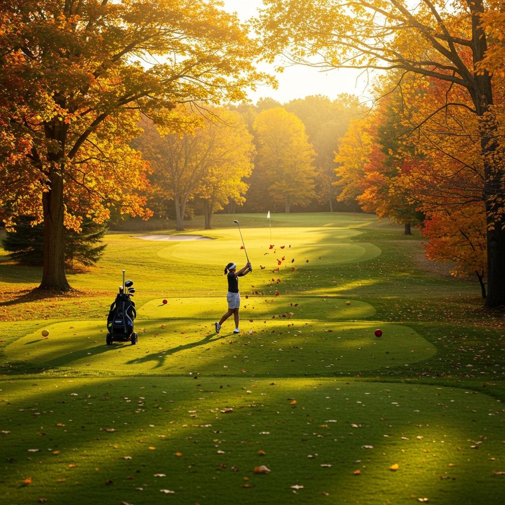 Enjoy autumn golf while admiring the fall foliage.