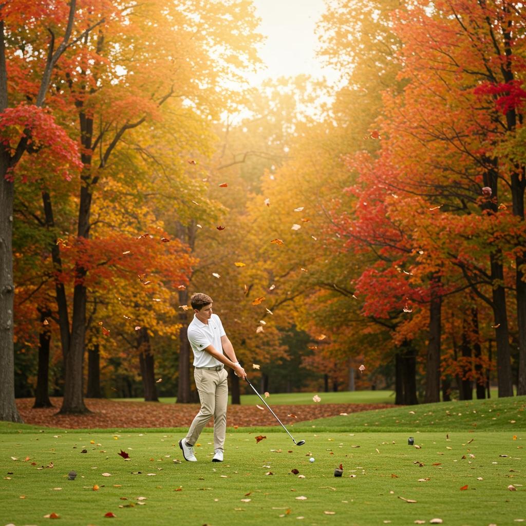Enjoy autumn golf while admiring the fall foliage.