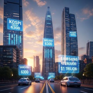 코스피 6300 돌파 삼성전자 시총 1조 달러