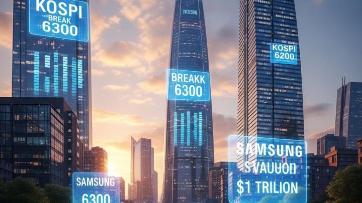 코스피 6300 돌파 삼성전자 시총 1조 달러