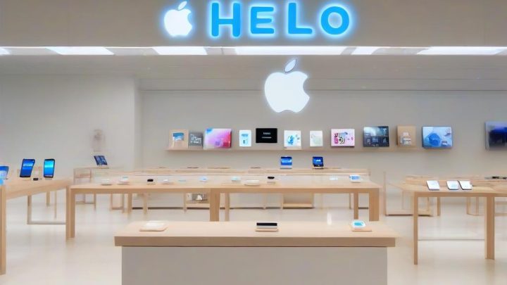 아이폰 18 프로 카메라 테스트: 애플 스토어 'hello' 사인